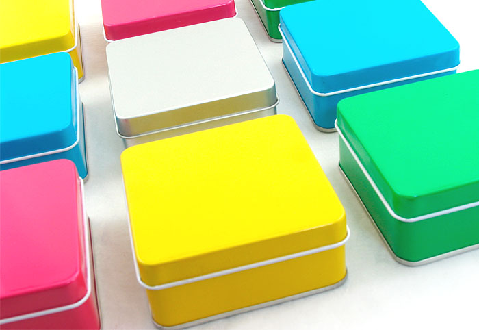 colorful candy tin box